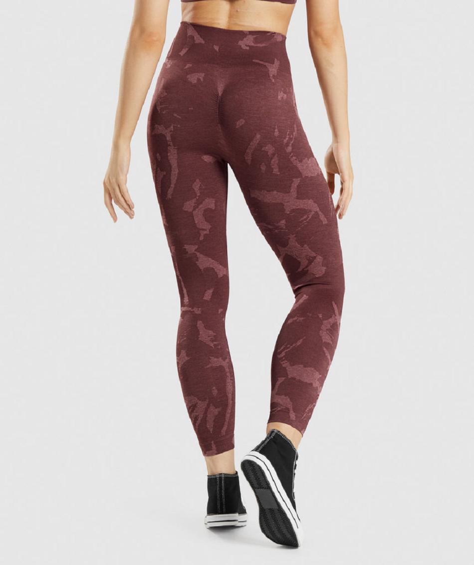 Legginsy Damskie Gymshark Adapt Camo Seamless Różowe Brązowe | PL 2281TCE